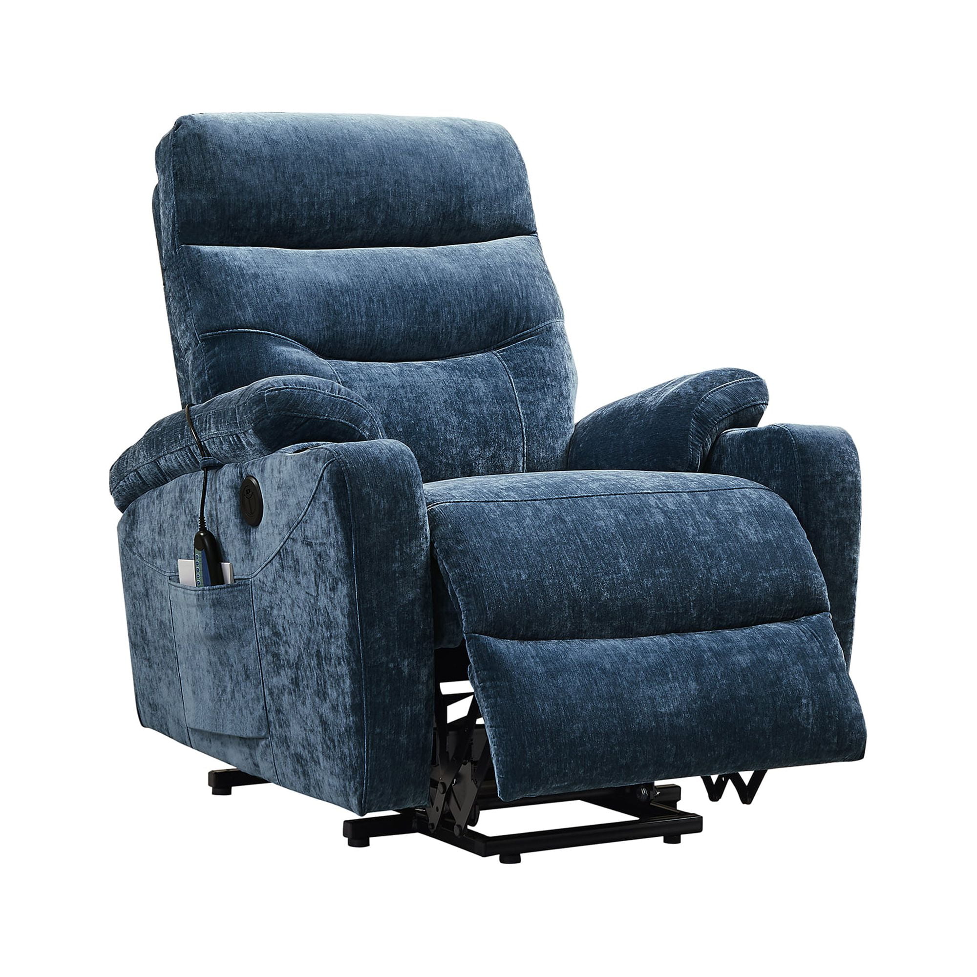 Kadyn Rocking Recliner Chair, Electric Power Lift Recliner Chair Sofa with Massage and Heat for Elderly for Living Room Bedroom, USB Ports, Blue Kadyn Rocking Recliner Chair, Electric Power Lift Recliner Chair Sofa with Massage and Heat for Elderly for Living Room Bedroom, USB Ports, Blue