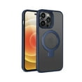 thumbnail image 2 of For iPhone 13 Pro Max Skin Touch Feel HQ [Magnetic Circle] Kickstand Hybrid - Blue, 2 of 5