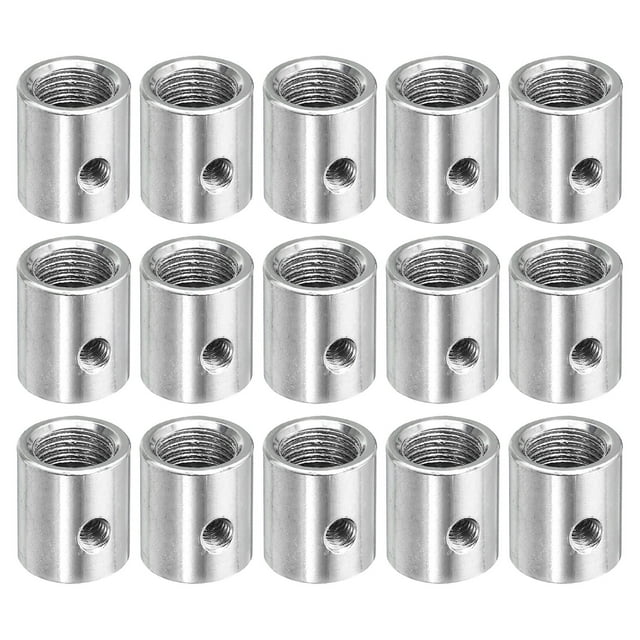Unique Bargains Round Coupling Nut M10 to M6 Adapter Screw Thread Convert Sleeve Connector Rod Bar Stud Tube Nut Silver 15 Pack