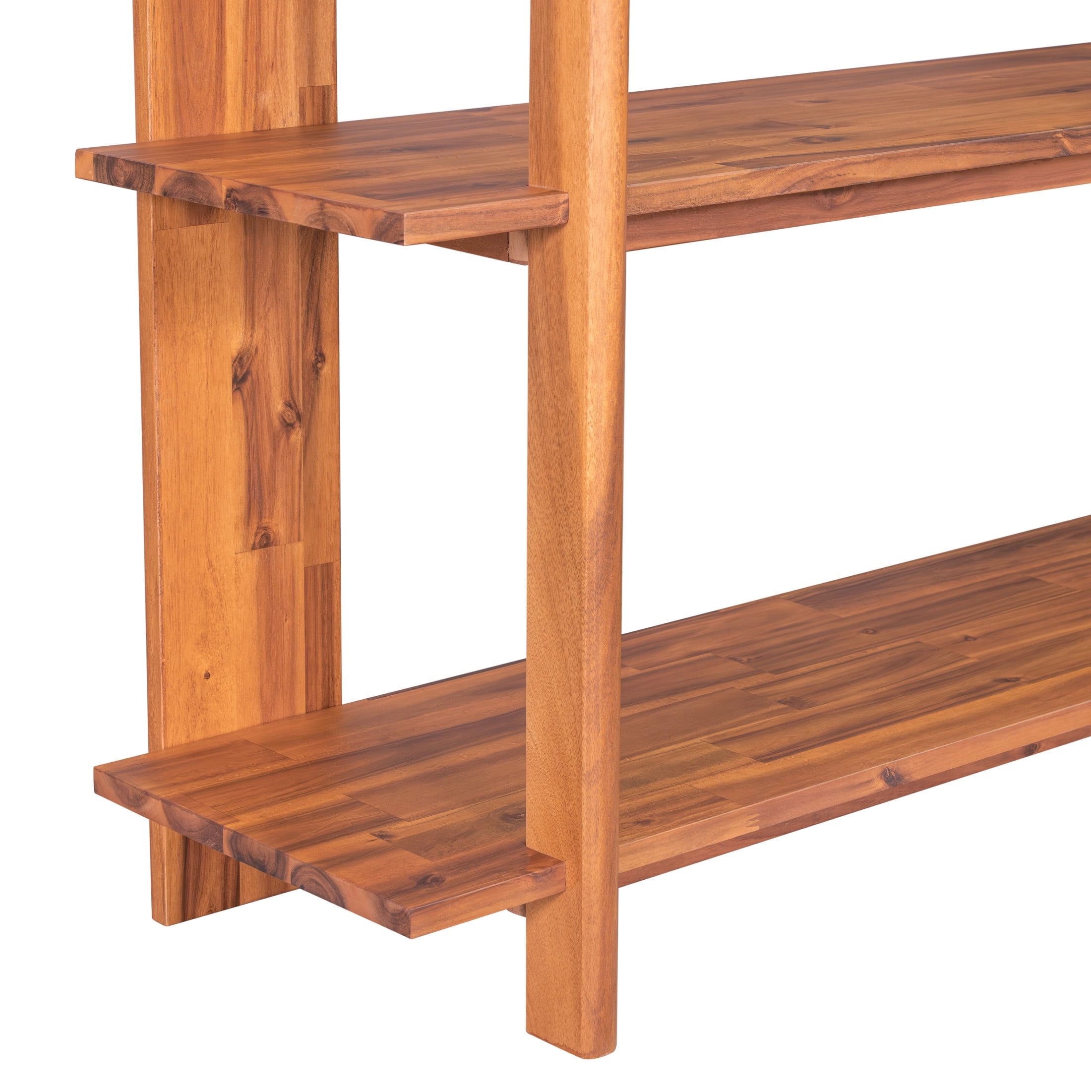 Christopher Knight Home Big 4-Tier Open Bookcase, 70.2" Solid Acacia Wood Large Display Bookshelf, Teak Finish