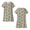 thumbnail image 5 of Salouo Bees And Chamomile Print Short Sleeve Sleepshirt for Womens Comfy Nightgown Scoopneck Cute Nightdress Ruffle -3X-Large, 5 of 7