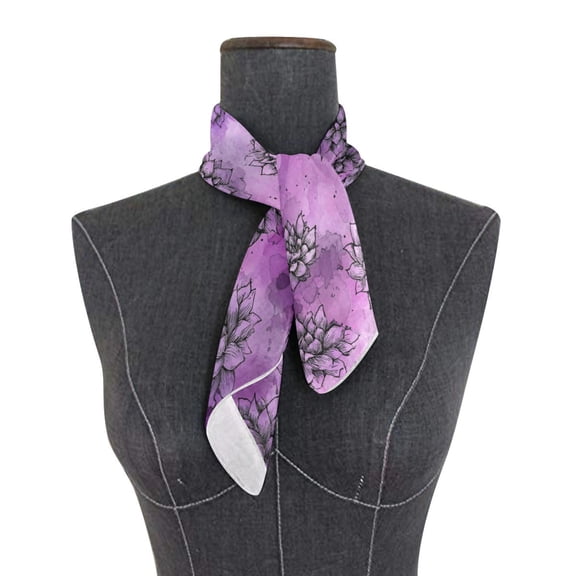 Square Scarf 24x24 Inch Lavender Succulent Blooms Silky Satin Sun Protection Neck Scarf for Women Multi-Purpose Head Wrap Bandana for Hair Bag Decoration