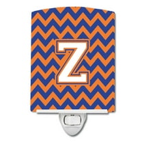 Caroline's Treasures CJ1060-ZCNL Letter Z Chevron Blue and Orange #3 Ceramic Night Light, 6x4x3", multicolor