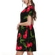 thumbnail image 2 of Balery Cherry Vestidos sueltos de manga corta para mujer, vestidos de verano 2025, vestidos casuales de corte A con vuelo., 2 of 6