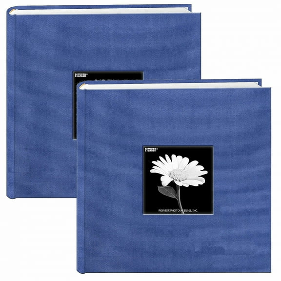 Sky-Blue cloth 2-up frame photo album by Pioneer - bundle priced set of 2 - 4x6