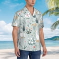 thumbnail image 5 of Balery Goose and Doodle Flowers Print Men's Hawaiian Shirts Short Sleeve Beach Shirt Relaxed Fit Vacation Button Down Shirts-Large, 5 of 9