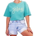 thumbnail image 2 of Jesus Shirt for Women - Pearl Script Christian Faith Graphic Tee Seafoam Shirt Adult 2X-Large, 2 of 7