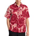 thumbnail image 2 of Camisas casuales con estampado completo de rosas en 3D y flores para hombre, camisas y blusas hawaianas de manga corta con botones para playa, ropa de calle de verano, 2 of 5