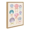 thumbnail image 4 of Kate and Laurel Sylvie Seashell Bows Framed Canvas Wall Art by Honey Island Studio, 18x24 Natural, Cute Coastal Beach Art for Wall, 4 of 7