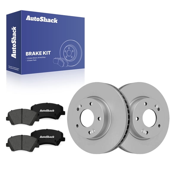 AutoShack Front Vented Coated Brake Rotors   Premium Ceramic Pads 6-PC Brake Kit Replacement for 2017-2018 Kia Forte 2016-2017 Hyundai Veloster 2016-2017 Hyundai Elantra GT ArmorStop 11.02" (280 mm)