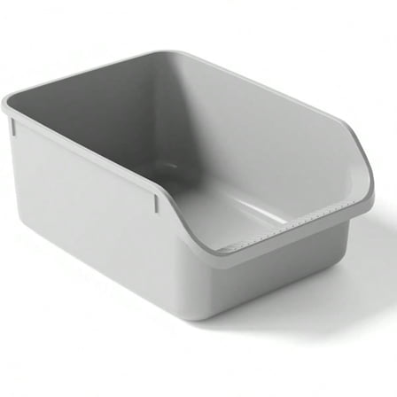 Large Cat Litter Box with High SidesCat Boxes for Indoor Cats Cat Litter Pan for Kitty Litter Box with Low Entry Easy to Clean Anti-Splashing Grey