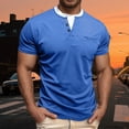 thumbnail image 3 of Kcolen Mens T Shirts Casual Stylish Summer Men Henley Tee Tops Pullovers Solid Color Regular Fit Summer Beach Tops Casual Vacation Basic Shirts for Men, 3 of 8