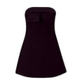 thumbnail image 6 of Cavosen Velvet Dresses for Women A Line Sleeveless Off the Shoulder Mini Ball Gown Flowy Waist Wedding Guest Dress, 6 of 8