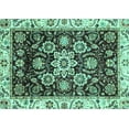 thumbnail image 1 of Ahgly Company Machine Washable Indoor Rectangle Abstract Turquoise Blue Modern Area Rugs, 6' x 9', 1 of 4