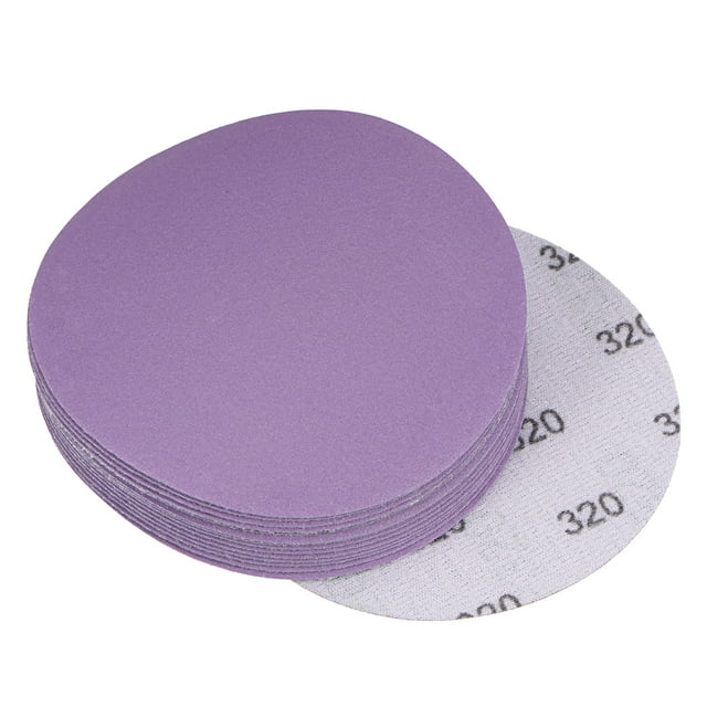 Unique Bargains 15 Pack 4-Inch Purple Sanding Discs 320 Grits Hook & Loop Professional Aluminum Oxide Sandpaper