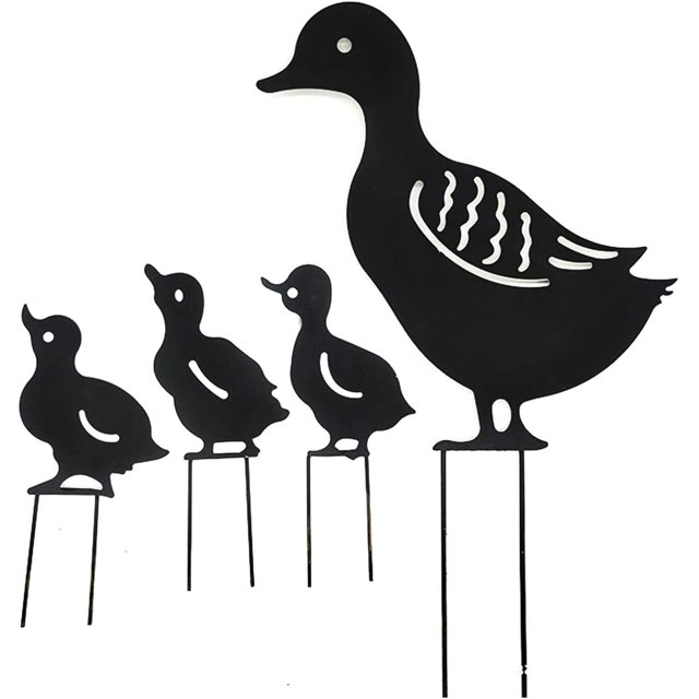 Pato, decoración de jardín hueca, decoración de jardín en forma de pato, patos de metal, estacas de jardín decorativas, adecuadas para césped, jardines, patios y otros lugares. ZefeiWu 8390611526528