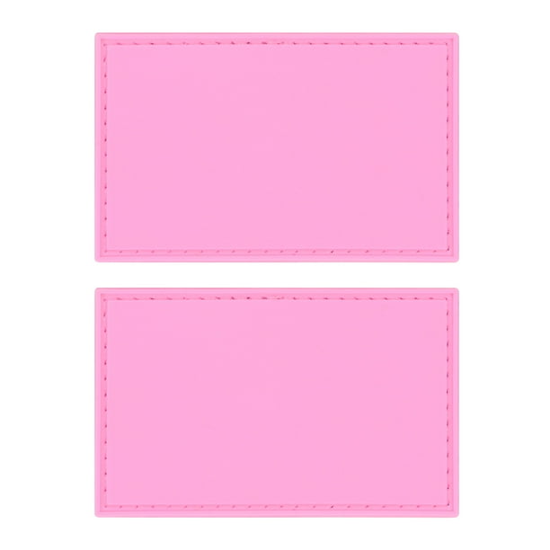 Uxcell 2-Pack Parche en Blanco de Bandera Sólida Rosa, Parches Rectangulares de 3.1" x 2" Color Puro para Banderas de DIY para Ropa
