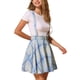 thumbnail image 4 of Falda de mujer Inspire Chic de cuadros, plisada, tartán, con tirantes, cintura elástica, mini falda M azul claro, 4 of 6