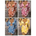 thumbnail image 2 of AOOOWER Tie Dye 3-Piece Knotted Swimming Suit Wrap Beachwear Gather Bikini for w/ Cover, 2 of 20