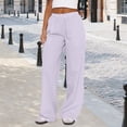thumbnail image 2 of HNMKIU Womens Pants Casual 2026 Ladies Striped Wide Leg Street Fashion Loose High Waisted Long Trousers for Women Purple,XL, 2 of 7