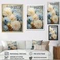 thumbnail image 4 of Designart "Blooming Mums In Blue And Gold Minimalism II" Mums Floater Framed Canvas Prints, 4 of 5