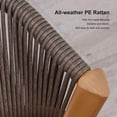 thumbnail image 4 of PURPLE LEAF 9-Piece Patio Dining Set, Aluminum Outdoor Table And 8 All-Weather PE Rattan Chairs With Cushions For Lawn, Garden, Porch, Deep Teak, 4 of 8