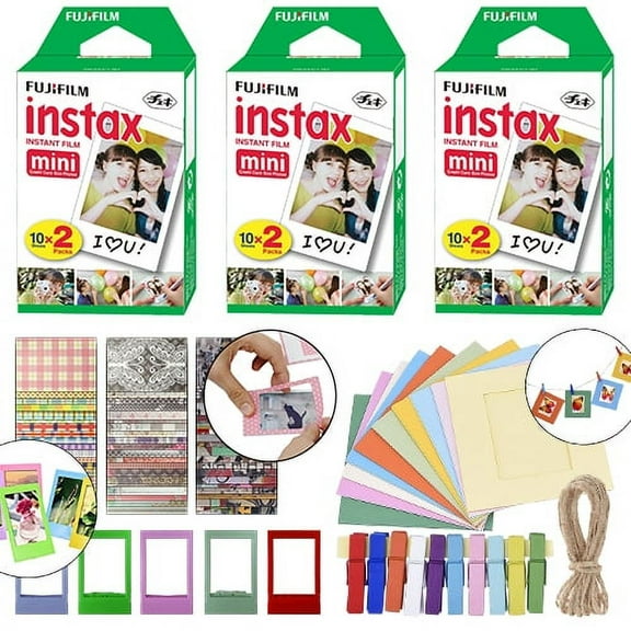 Fujifilm Instax Mini Instant Film Fuji 60 Sheets   Frames & Accessory Décor Set