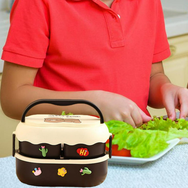 Two-layer Fruit Colorful Lunch Box, Large Capacity Portable Lunch Box With  Spoon, For Teenagers And Workers At School, Canteen, Back School, For  Camping Picnic And Beach, Home Kitchen Supplies - Temu