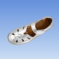 thumbnail image 6 of Gpaecead Women Hollow Out Flat Sandals Closed Toe Breathable Adjustable Ankle Strap Plus Size Shoes Spring Summer Casual Versatile,Silver, 6 of 6
