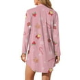 thumbnail image 2 of Yuyamidu Candy Canes Long Button Down Nightgowns for Women Snowflake Pajama Dress with Pockets Christmas Nightgown Sleepwear Loose Sleepshirt Size 2XL, Pink, 2 of 7