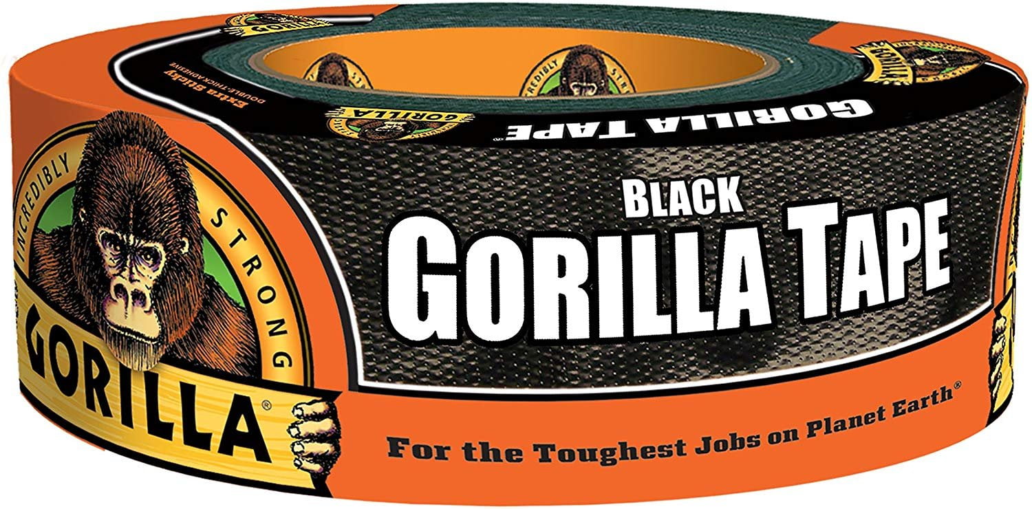 Gorilla Tape, Black Duct Tape, 1.88 x 35 yd, Black, Bulk Pack of 18 