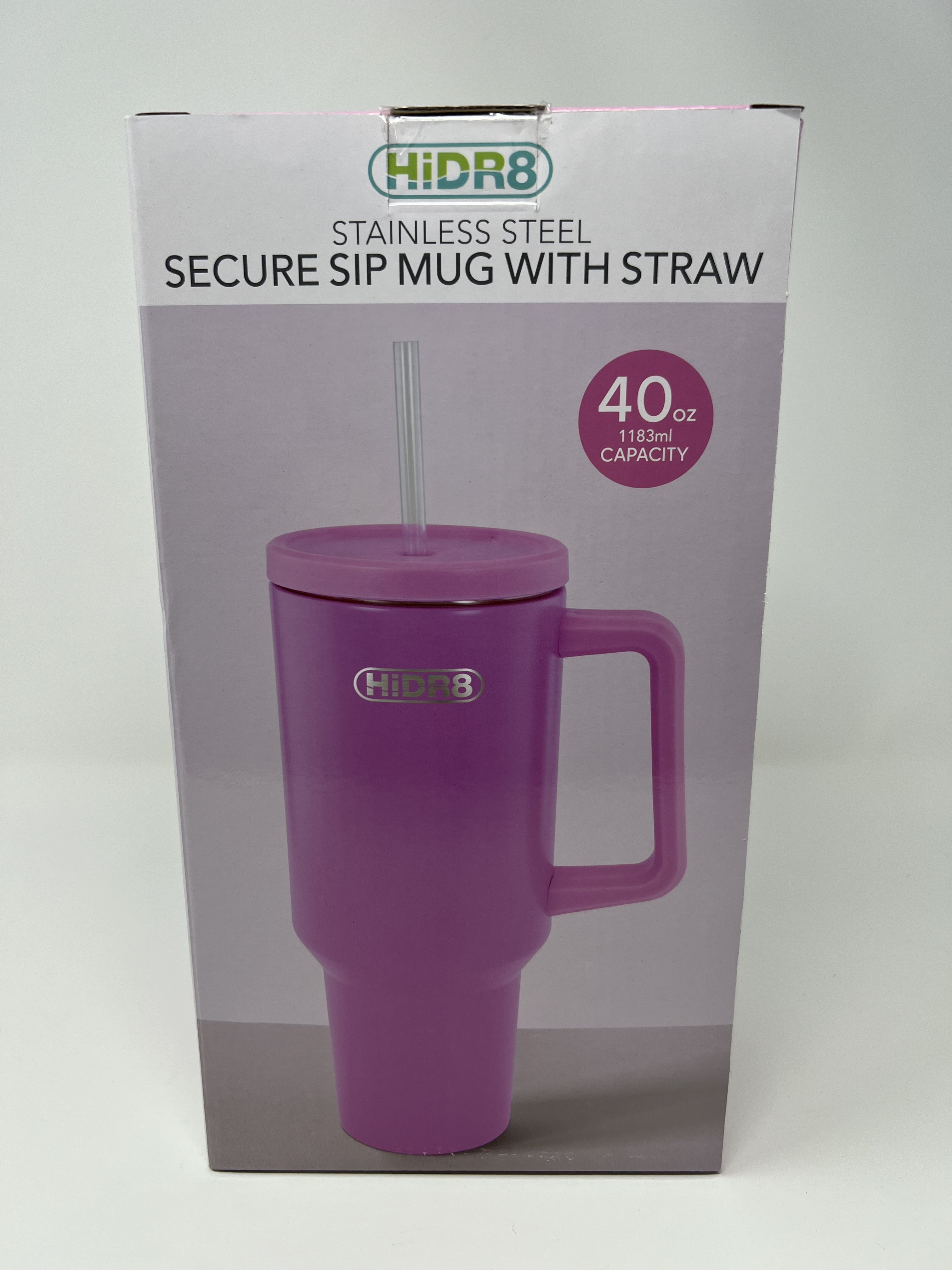 HiDR8 40oz Tumbler With Handle Stainless Steel Insulated Water