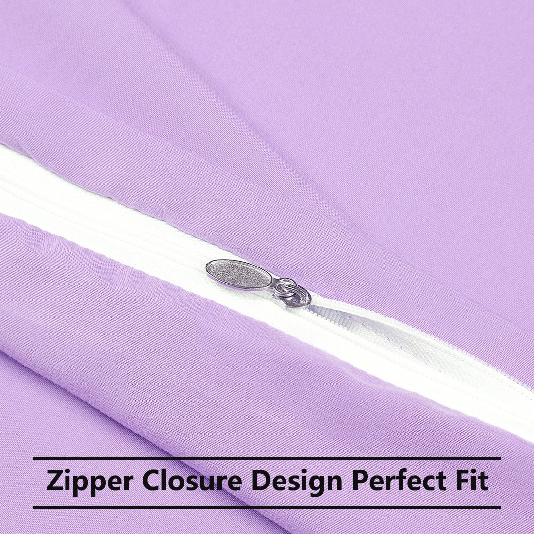 Unique Bargains 2-Piece 1800D Microfiber Solid Pillowcases Violet Queen