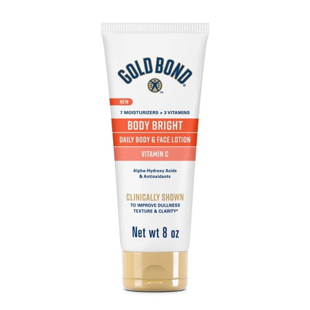Gold Bond Body Bright Daily Body and Face Lotion With Vitamin C, 8 oz.