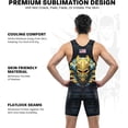thumbnail image 3 of Exxact Sports Sublimated Men's Wrestling Singlet, High-Performance Powerlifting Singlet, Wrestling Singlets for Men (AM, Spartans), 3 of 7