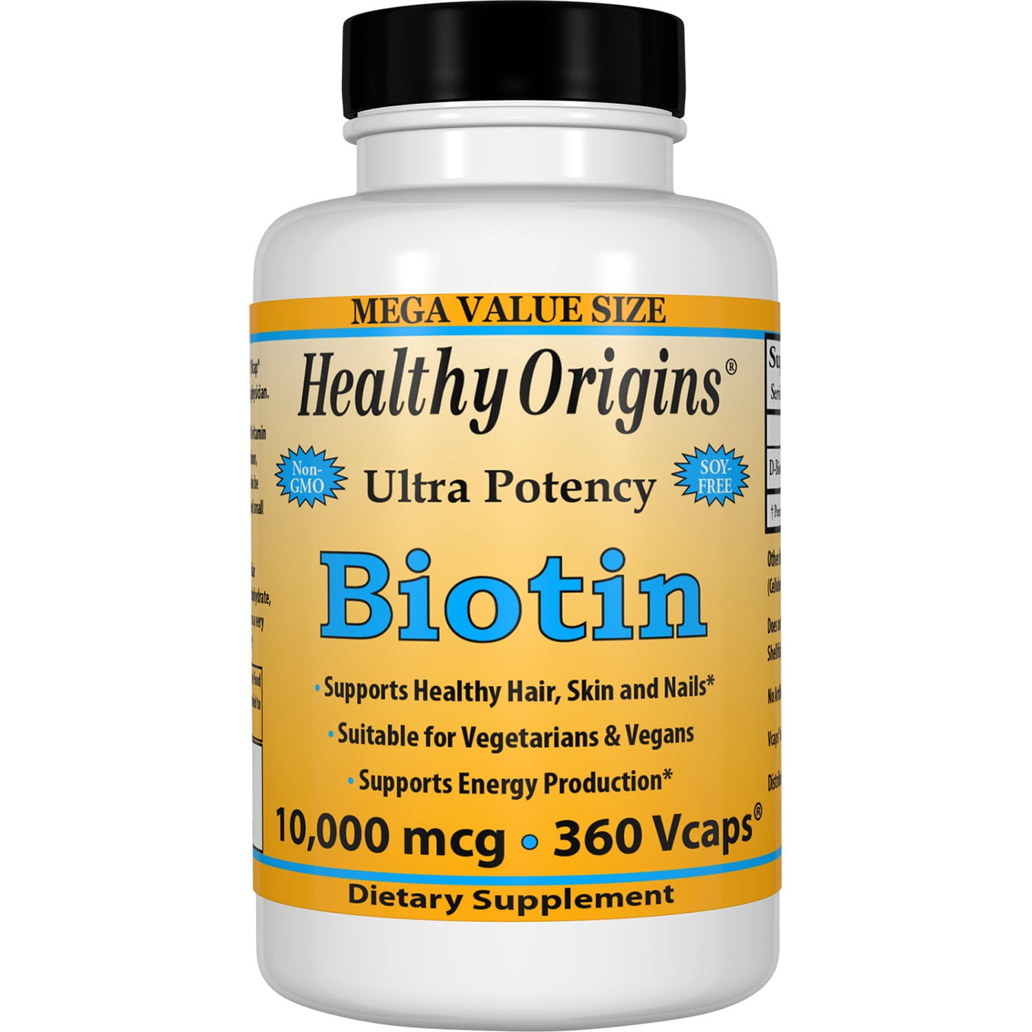 Healthy Origins Biotin 10000 mcg Vegetarian Capsules, 360 Ct