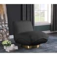 thumbnail image 2 of Meridian Furniture Geneva Fauteuil Pivotant en Tissu Bouclé Noir, 2 of 7