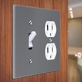 thumbnail image 3 of Set of 3pcs WIRESTER Double 1-Gang Toggle Light and 1-Gang Duplex Outlet Switch Plate/Wall Plate Cover, Solid Matte Gray, 3 of 6