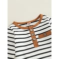 thumbnail image 5 of Gupgi 0-3Y Baby Girls Boys 2 Pcs Outfits, Stripe Long Sleeve Buttons T-Shirts Tops + Long Pants Set, 5 of 9