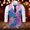 thumbnail image 2 of ZTKWD Mens Suits Vest Valentines Lip Heart Print Pattern Button Down Blazer Lightweight Slim Casual Suit Jacket, 2 of 5