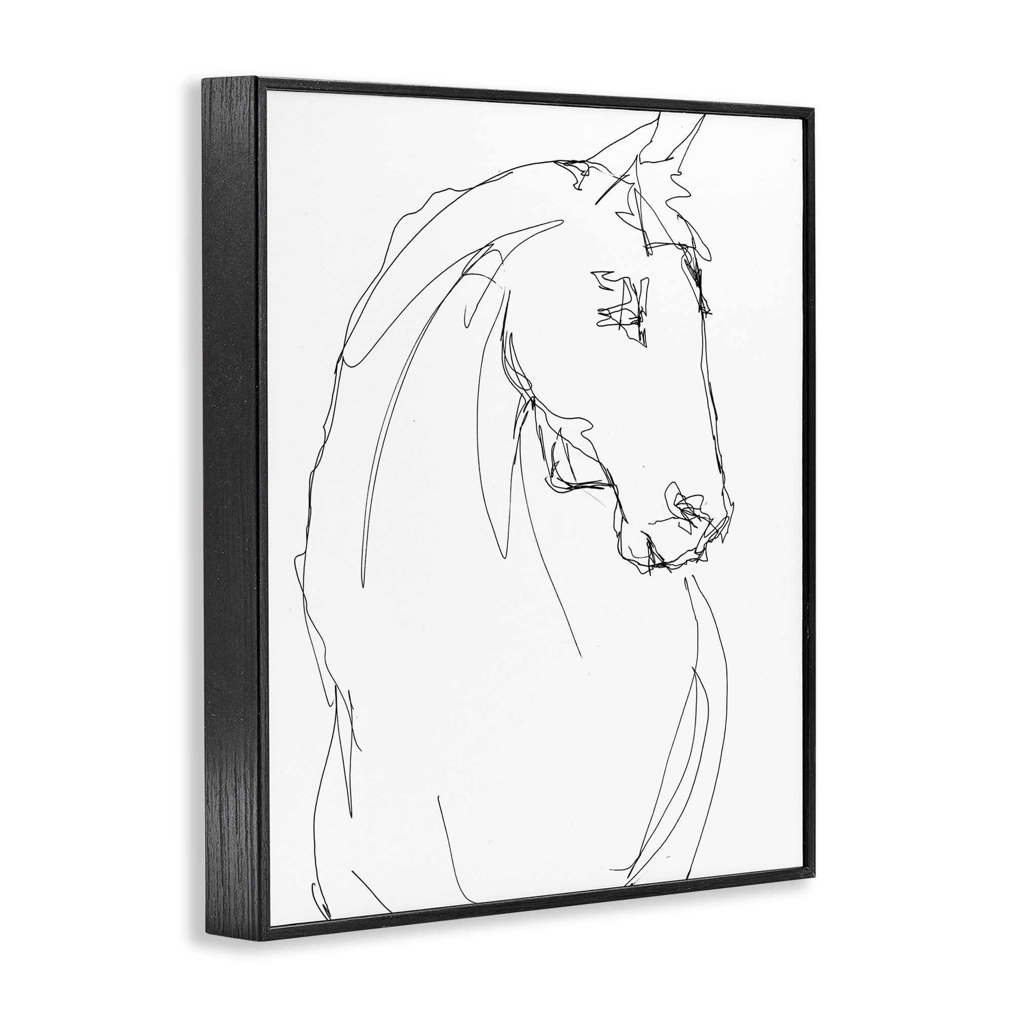 Stupell Industries Sketched Horse Contour Black Framed Giclee Art, design by Lorenzo Collective