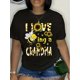 thumbnail image 2 of Camiseta con estampado de abeja y letras, manga corta informal para primavera y verano, para mujer, para adultos, hombres, mujeres, adolescentes, jóvenes., 2 of 4