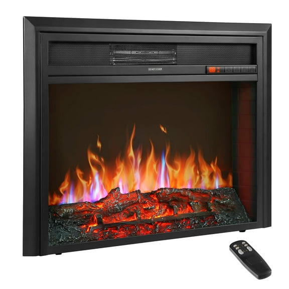 FLAME&SHADE Electric Fireplace Heater Insert or Freestanding with Timer Thermostat and Remote, 28" Wide
