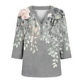 thumbnail image 5 of Jacenvly Hauts pour Femmes Liquidation Blouse Décontractée pour Femmes Grande Taille Imprimée à Manches 3/4 à Col en V Haut à la Mode et Confortable Hauts pour Femmes Liquidation, 5 of 5