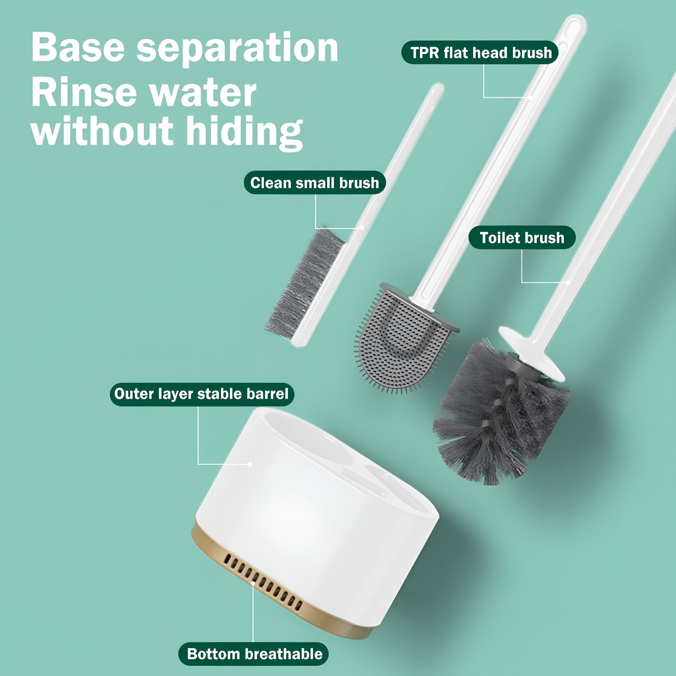 ACDANC 2026 New Toilet Brush Toilet Bowl Brush and Strong Bristles Long Brush and Heavy Base for Bathroom Toilet for Bathroom,Restroom,Shower,Portable Toilet
