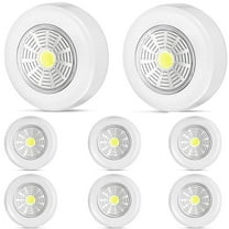 8PCS Tap Lights, LED Push Lights, Stick on Lights, Portable Stick on Lights, Battery Powered LED Puck Lights, for Closets, Cabinets, Garage, Bedroom Wall, Kitchen