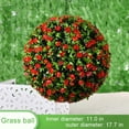 thumbnail image 2 of 1PC Artificial Plant Topiary Ball Faux Boxwood Decorative Balls with Fake Flowers for Backyard, Balcony,Garden, Wedding and Home Décor, 2 of 7