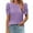 Purple, variant on Womens Summer Tops Short Sleeve Loose Solid Color Ruffle Sleeve V-Neck Blouse Shirt Gray