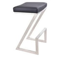 thumbnail image 5 of Armen Living Atlantis 30" Faux Leather Bar Stool in Black, 5 of 11