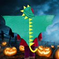 thumbnail image 1 of Traje de cosplay Capa de dinosaurio Favores de fiesta Túnica Capa con capucha de dragón Disfraz de Halloween para 5-7 niños, niños, niñas, cumpleaños Verde Salvador Capa de disfraz de dinosaurio, 1 of 10